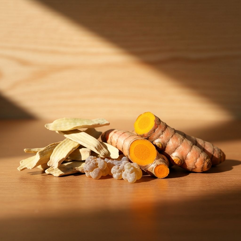 Boswellia-Harz und Curcuma-Wurzel